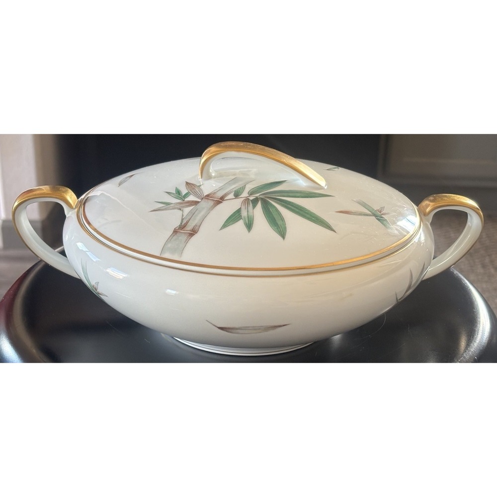 Noritake Canton Tropical Bamboo Lidded Vegetable Serving Bowl Asian 5027